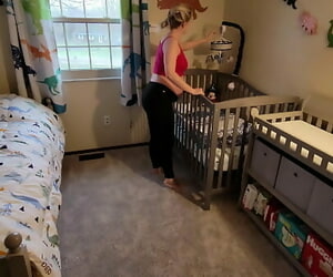 Pregnant Mom gets stuck in crib..